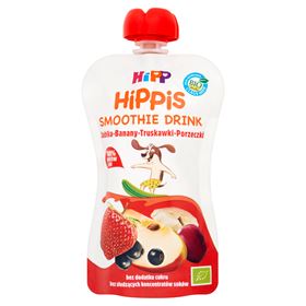 HIPP BIO HIPPIS ÄPFEL-BANANEN-ERDBEER-JOHINBIRNEN FRUCHT- UND SAFTMUSCHES NACH 1 JAHR 120 ML