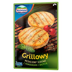HOCHLAND GEGRILLTES KÄSEMEDAILLON MIT TOMATEN UND BASILIKUM 180 G