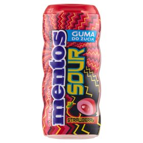 MENTOS SAURE ERDBEERE, ZUCKERFREI KAUGUMMIS 30 G (15 STÜCK)