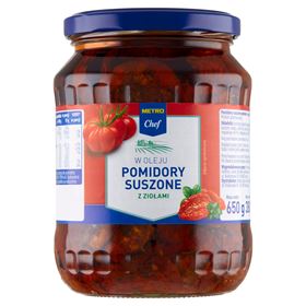 METRO CHEF GETROCKNETE TOMATENHÄLFTEN IN ÖL MIT KRÄUTERN 650/380 G