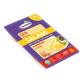 MLEKPOL GELBE KÄSE-SALAMI LAKTOSEFREIE SCHEIBEN 150 G 12 STÜCK