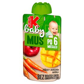 KUBUŚ BABY MOUSSE NACH 6 MONATEN APFELKAROTTE MANGO 100 G 9 STÜCK