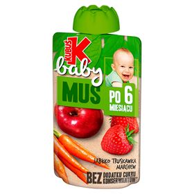 KUBUŚ BABY MOUSSE NACH 6 MONATEN APFEL ERDBEER KAROTTE 100 G 9 STÜCK