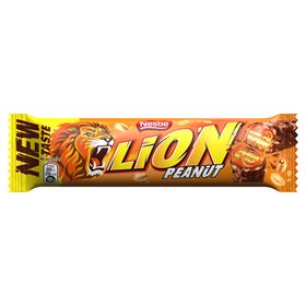 MIT LÖWEN GEFÜLLTE WAFELN MIT KARAMELL, WEIZENFLOCKEN, ERDNÜSSEN, VOLLSCHOKOLADE 41G 40 STÜCK