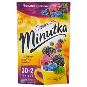 BROMBEERFRUCHT-MINUTE MIT HEIDELBEER-HIMBEERTEE MIT SAFT 64 G (32 BEUTEL) 10 STÜCK