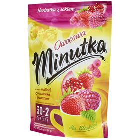 FRUIT MINUTE MIT HIMBEERGESCHMACK MIT ERDBEER-GRANATAPFEL-TEE MIT SAFT 64 G (32 BEUTEL)