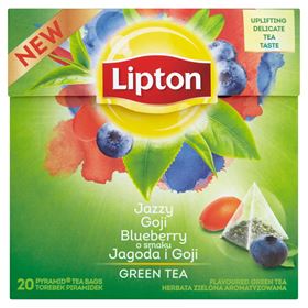 LIPTON GRÜNER TEE MIT BLAUBEER- UND GOJI-AROMA, 28G (20 BEUTEL)