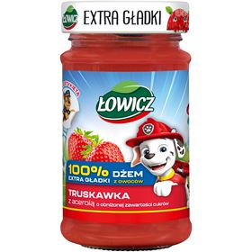 ŁOWICZ-MARMELADE 100 % EXTRA GLATTE ERDBEERE 225 G 8 STÜCK