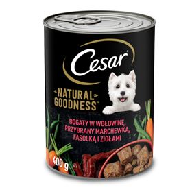 CESAR NATURAL GOODNESS NASSFUTTER FÜR HUNDE REICH AN RIND 400 G 6 STÜCK