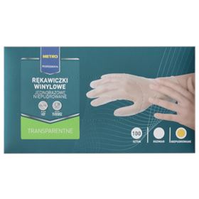 METRO PROFESSIONAL PUDERFREIE VINYLHANDSCHUHE 100 STÜCK GRÖSSE S