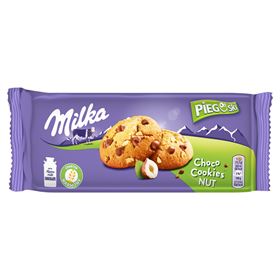 MILKA PIEGUSKI CHOCO COOKIE NUT COOKIES MIT MILCHSCHOKOLADENSTÜCKEN UND NÜSSEN 135 G