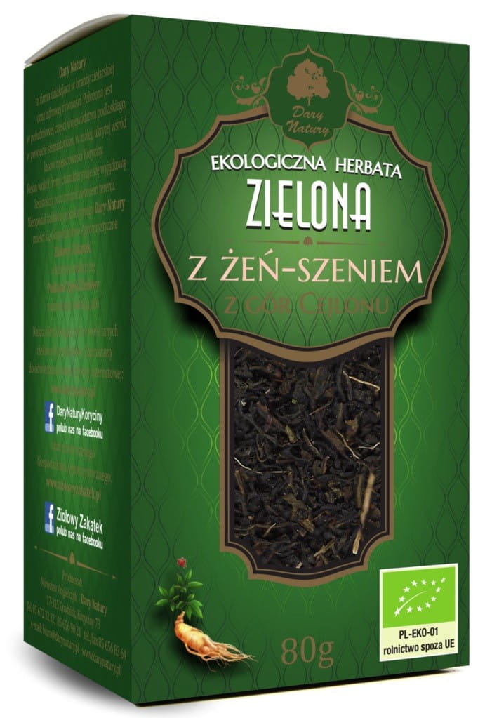 Grüner Tee mit Ginseng BIO 80 g - GESCHENKE DER NATUR – Biolaboratorium