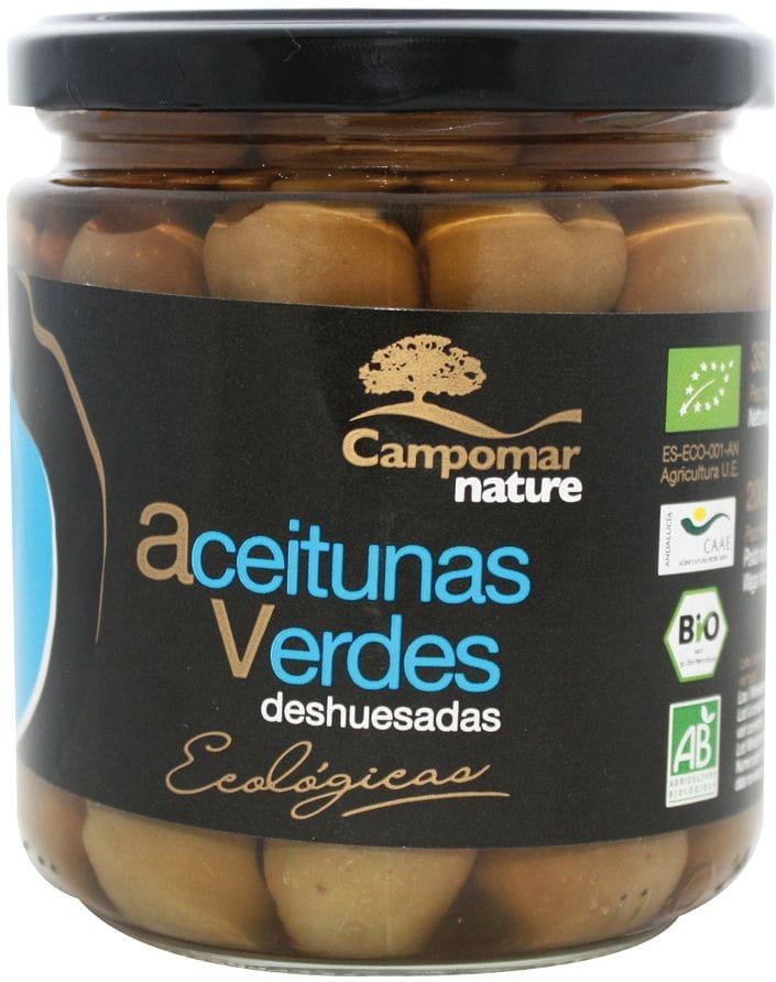 Grüne Oliven, entsteint BIO 350 g - CAMPOMAR NATURE