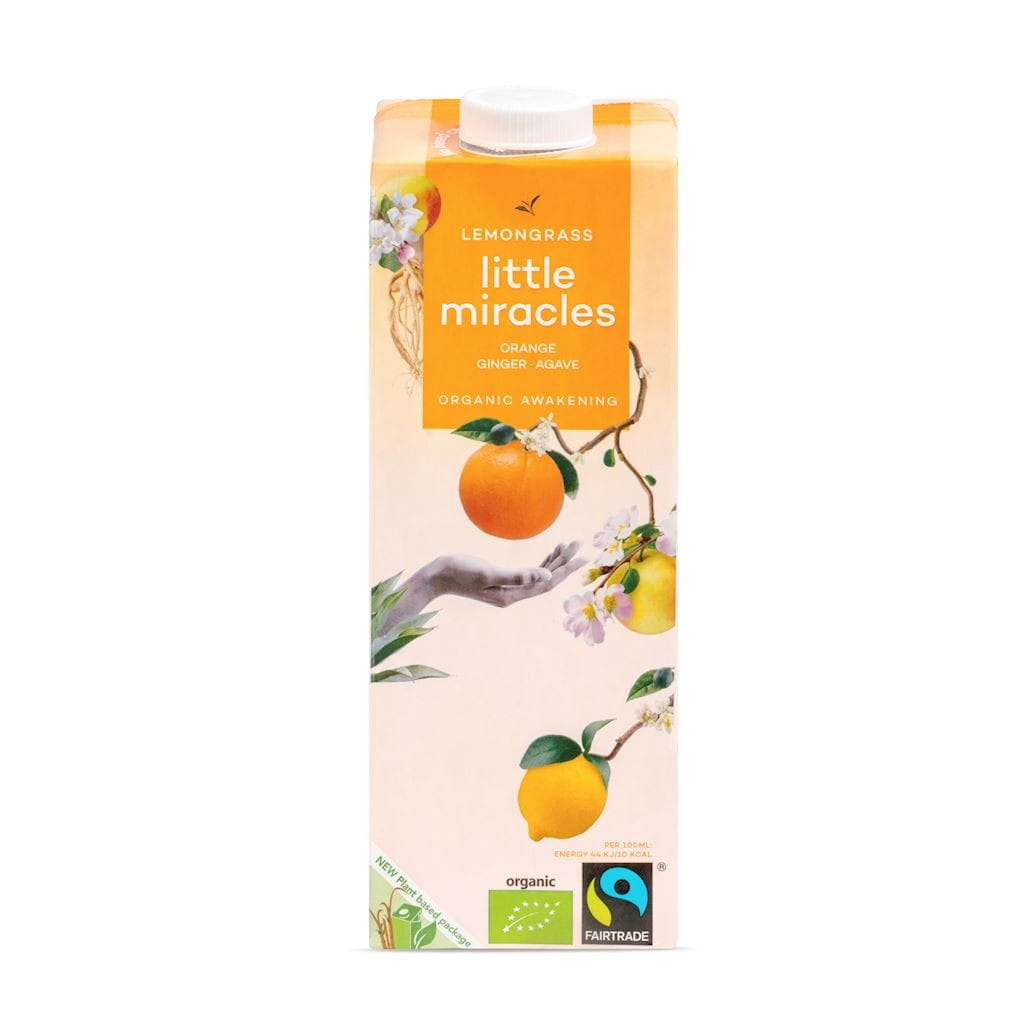 Ein erfrischendes Getränk mit einem Geschmack von Zitronengras, Orange, Ingwer BIO 1000 ml - KLEINE WUNDER