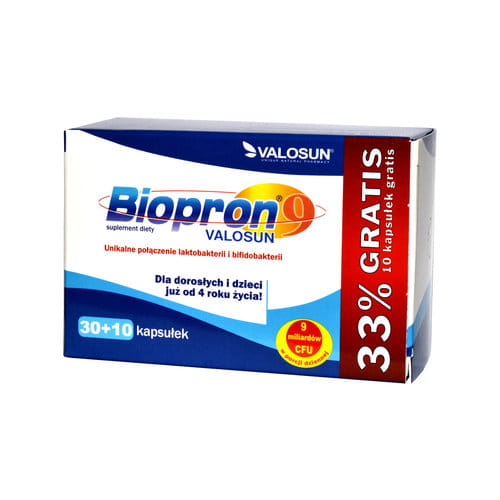 Biopron 9 Bakterienstämme Probiotische 40 Kapseln VIRDE VALOSUN