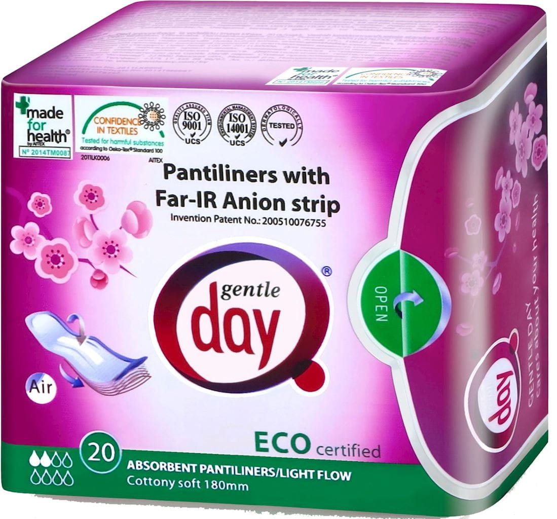 Slipeinlagen mit anionischem Streifen und feuchtigkeitsabsorbierender Schicht 20 Stück - GENTLE DAY